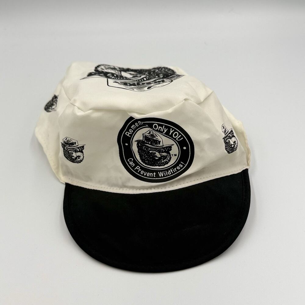 Vintage Smokey Bear Signals Painter Cap Hat Only You Prevent Wildfires Rare